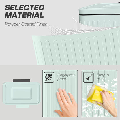 Dual Kitchen Bin, 2 x 20L Double Bin for Recycling and Waste, Fingerprint-proof Pedal Bin with Soft-Close Lid