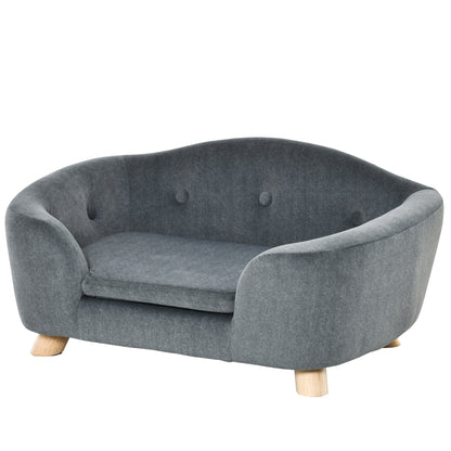 Dog Sofa Bed Pet Chair Couch with Water Resistant Fabric, Kitten Lounge with Soft Cushion, Wooden Frame for Mini Size Dogs