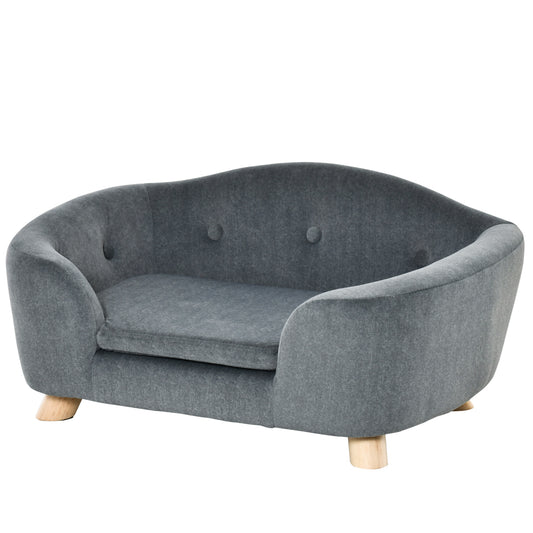 Dog Sofa Bed Pet Chair Couch with Water Resistant Fabric, Kitten Lounge with Soft Cushion, Wooden Frame for Mini Size Dogs