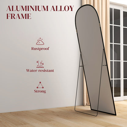 165cm Aluminium Frame Standing Mirror - Black
