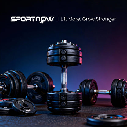 Adjustable Dumbbells Set with Safety Locking Mechanism, Multicoloured