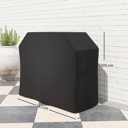 147 x 61cm Plastic Coated Protective Grill Cover - Black