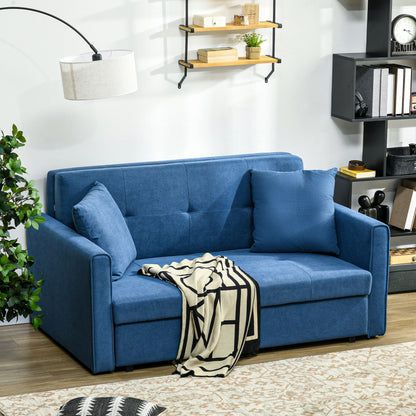2 Seater Sofa Bed with Hidden Storage, Pull Out Convertible Bed Settee