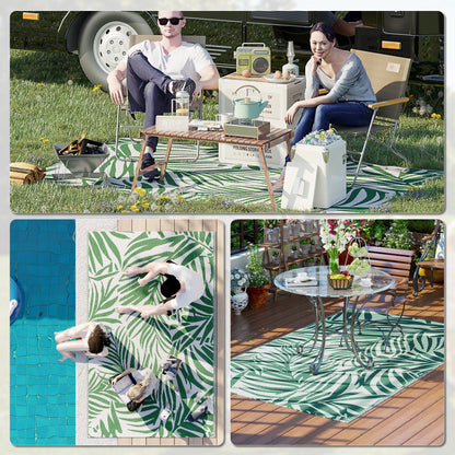 Reversible Outdoor RV Rug, 1.5 x 2.4m Patio Floor Mat, Waterproof Plastic Straw Rug for Garden, Deck, Picnic, Beach, Camping
