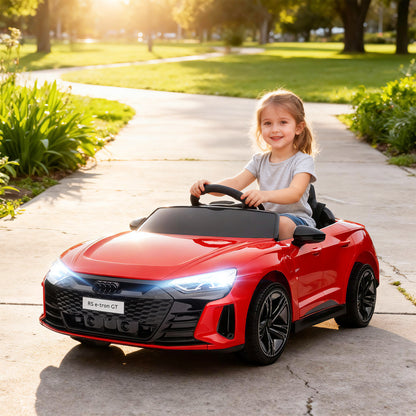 Audi Licensed 12V Kids Electric Ride-On, with Remote Control, Suspension System, Lights, Music, Motor - Red