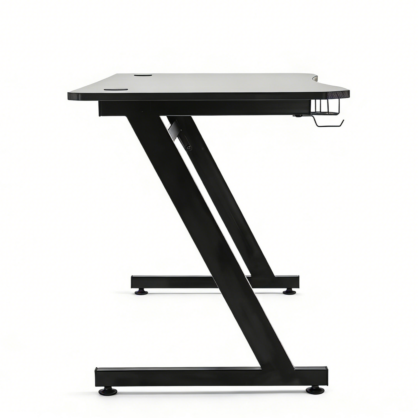 Gaming Desk 120 x 65 cm Steel Frame with Cup Holder, Headphone Hook, Adjustable Feet and Cable Organiser