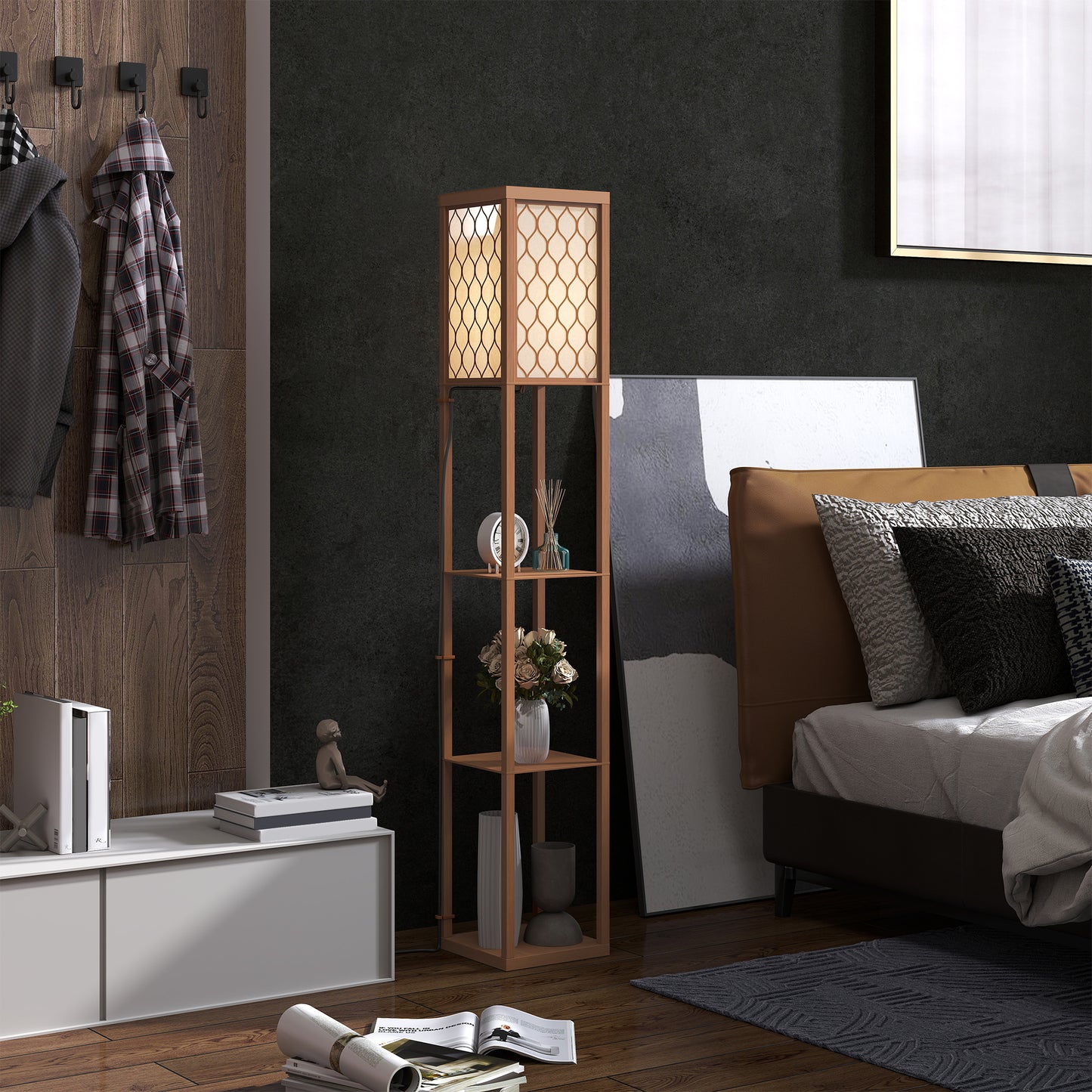 Three-Shelf Standing Lamp - Natural