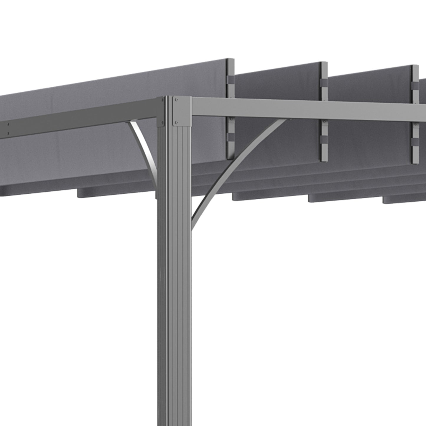 4 x 3(m) Outdoor Pergola with Retractable Roof, Aluminium Louvered Patio Gazebo Canopy for Garden, Patio, Grey