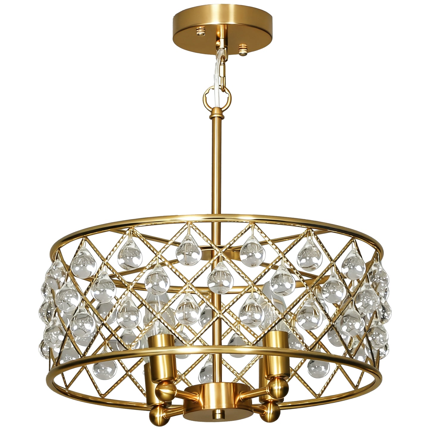 51 Crystallite Four-Bulb Chandelier - Gold-Tone