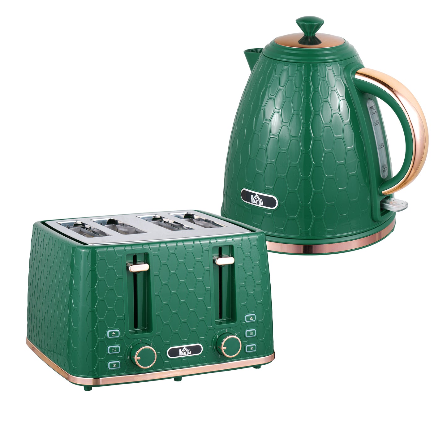 Kettle and Toaster Set, 1.7L 3000W Fast Boil Jug Kettle with Auto Shut Off