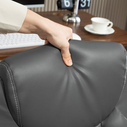 Faux Leather Office Chair. with Flip-Up Armrests - Charcoal Grey