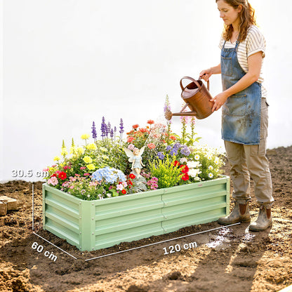 Raised Beds for Garden, Galvanised Outdoor Planters, for Herbs and Vegetables, Use for Patio, Garden, Balcony