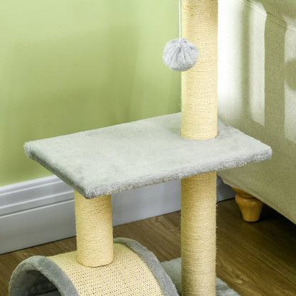 72cm Cat Tree with Scratching Post, Pad for Indoor Cats - Light Grey