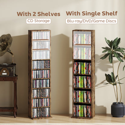 260 Narrow CD Storage Unit - Rustic Brown