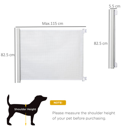 Retractable Stair Gate, Dog Pet Barrier, for Doorway, Staircase, Hallway - White