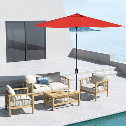 2 x 3 m Rectangular Parasol Umbrella - Red