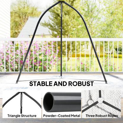 Hammock Stand for Hanging Chair Adjustable Height Tripod Hammock Chair Stand Only with Chain, 150 kg Capacity, Black