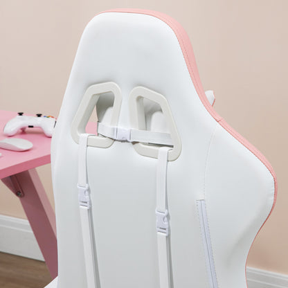 Gaming Chair, Computer Gamer Chair with Reclining High Back, Headrest, Lumbar Support, Footrest, Swivel Wheels, PU Leather