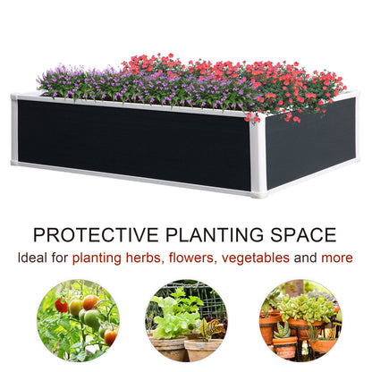 302L Raised Garden Bed, Weather-resistant PP Planter Box Containers for Outdoor Patio Plant Flower Vegetable