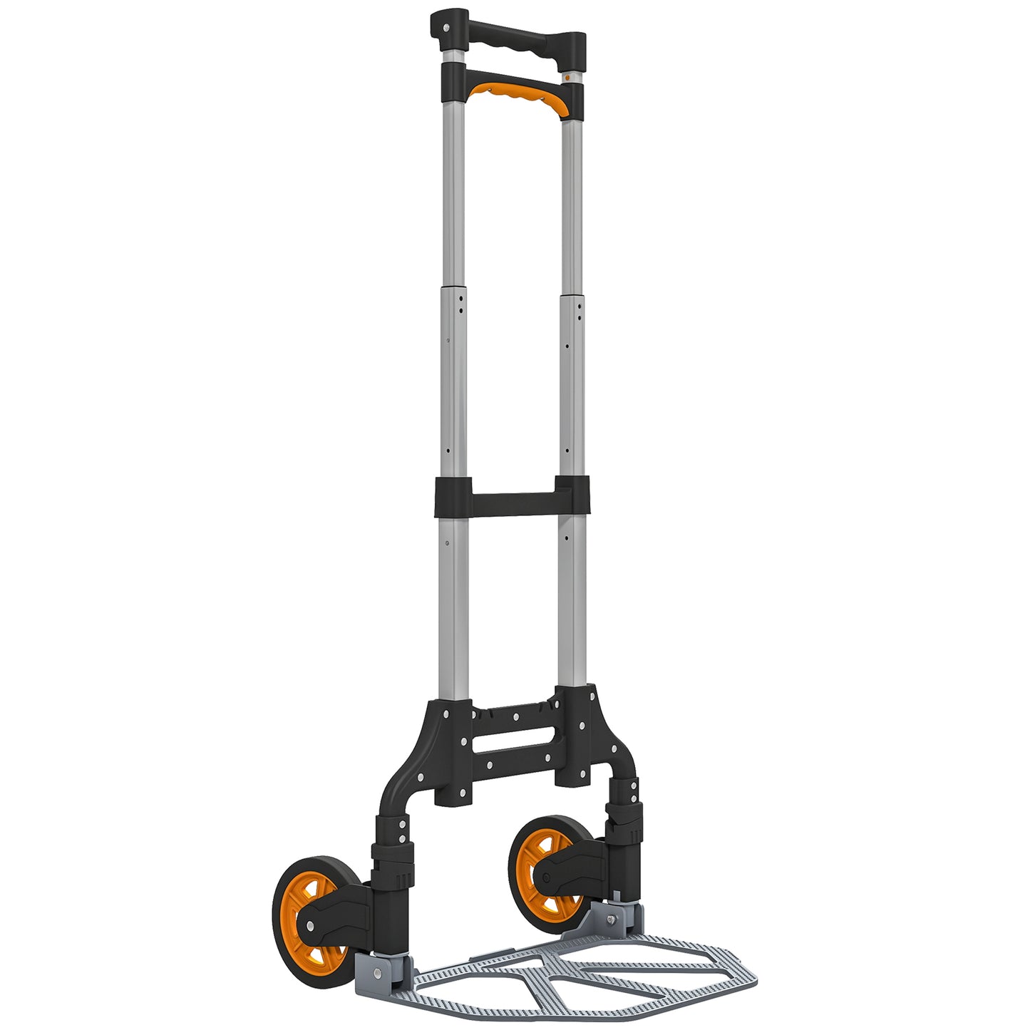 Folding Sack Truck, 70kg Lightweight Hand Truck with Wheels, Foldable Trolley Cart with Telescoping Handle for Warehouse