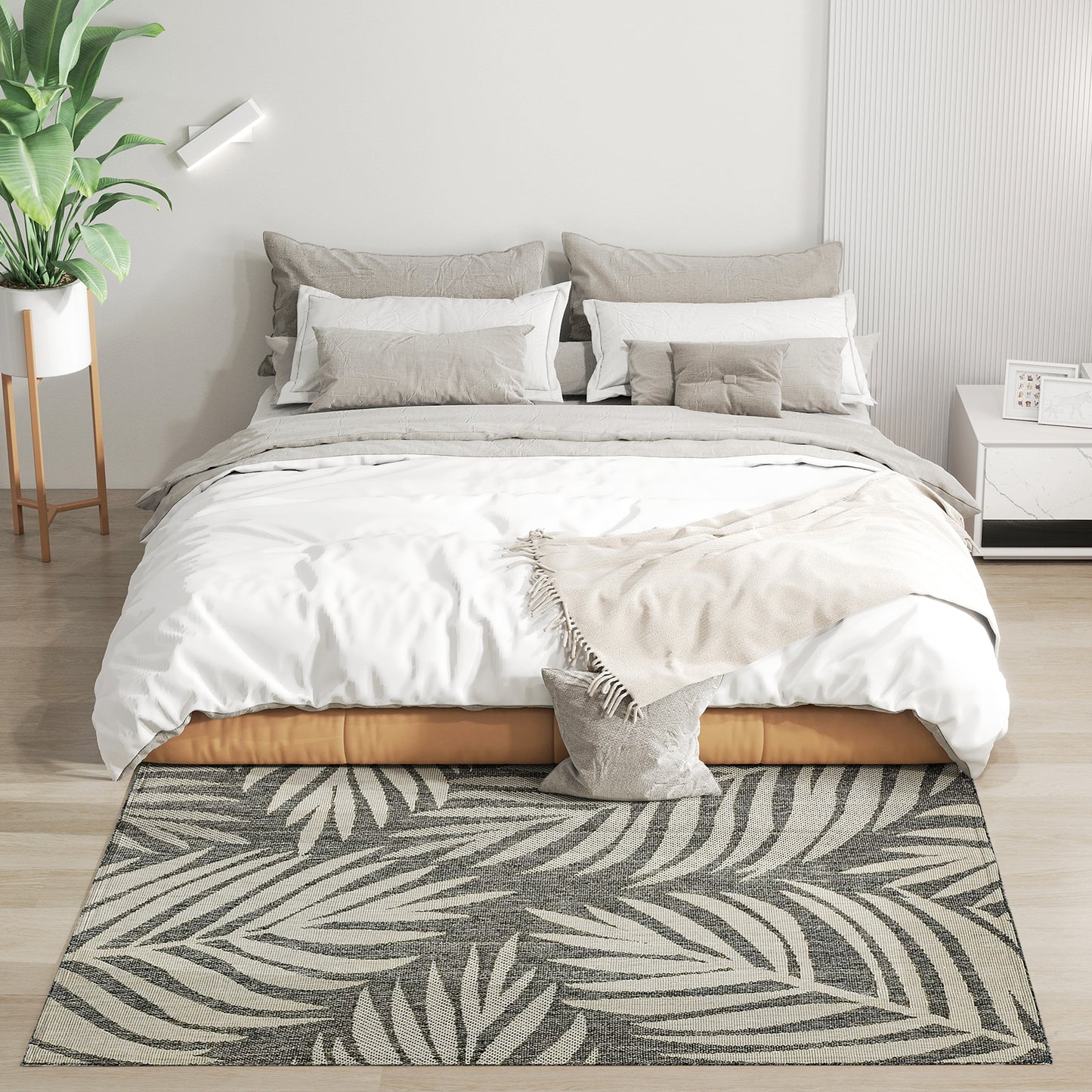 UV Resistant Indoor & Outdoor Area Rug, Easy-Cleaning Machine Washable Rug for Patio, Garden, Kitchen