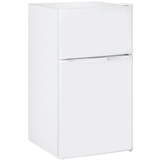 88L Under Counter Fridge Freezer, Small Refrigerator with 5-Setting, 3 Star Freezer Rating, White
