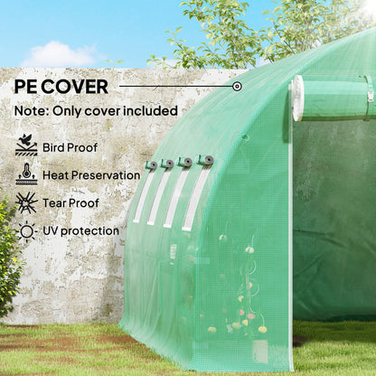 4 x 3 x 2m Polytunnel Greenhouse Replacement Cover ONLY Winter Garden Plant PE Cover for Tunnel Walk-in Greenhouse with Roll