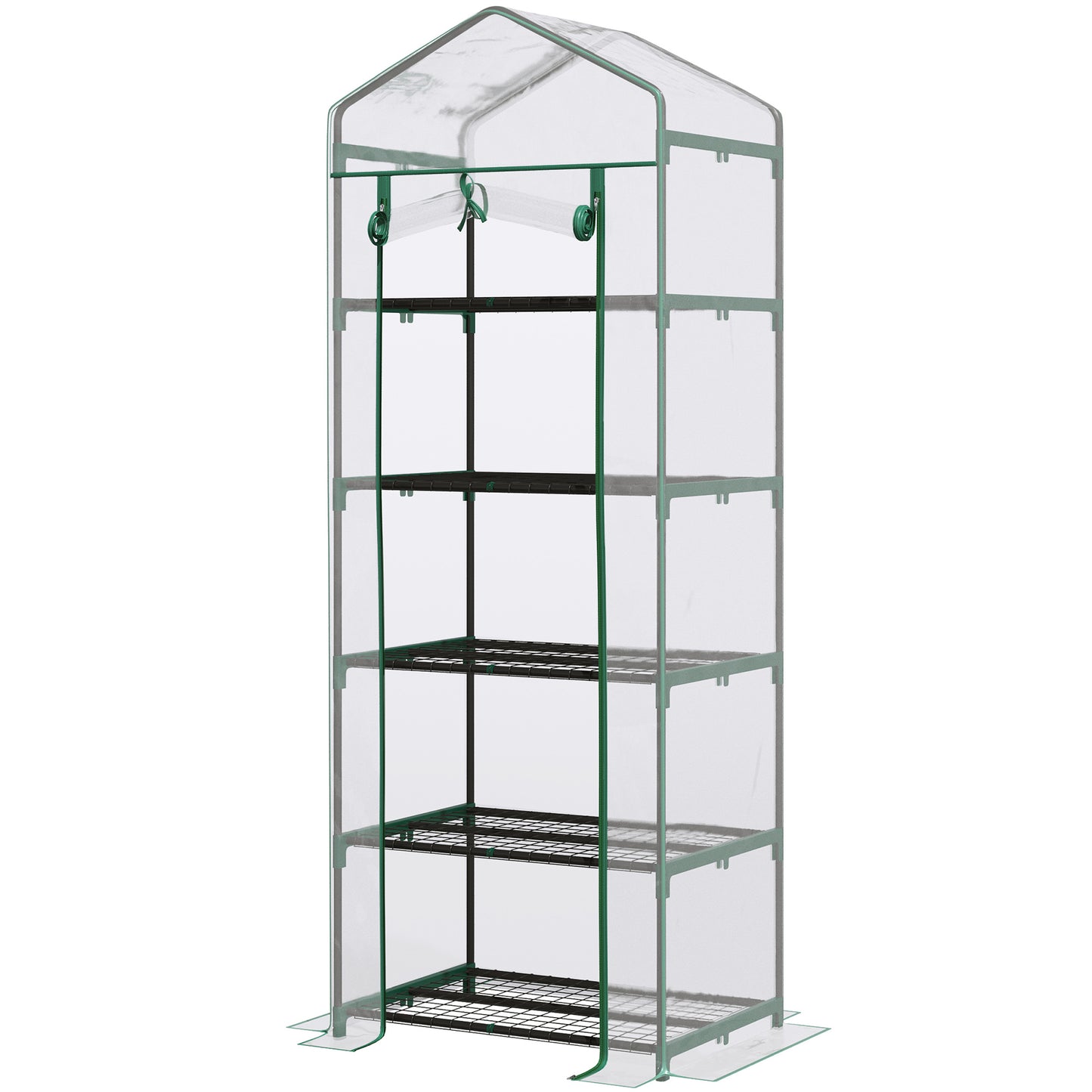 5 Tier Mini Greenhouse, Small Walk-in Greenhouse with Reinforced Plastic Cover