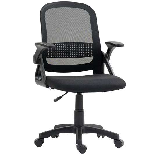 Breathable Mesh Office Chair, Ergonomic Swivel Computer Chair with Flip-up Armrests, Lumbar Back Support for Home/Office