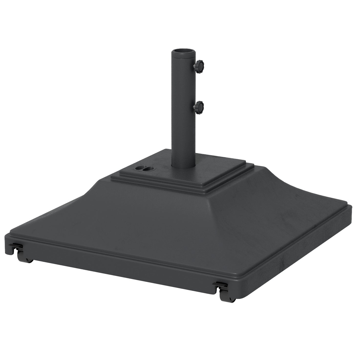 60kg Water/Sand Fillable Parasol Base, with Wheels - Black