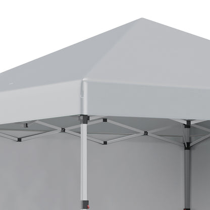 3 x 3 m Pop Up Gazebo, UPF 30+ Party Tent with 2 Sidewalls, Weight Bags and Wheeled Bag, Light Grey