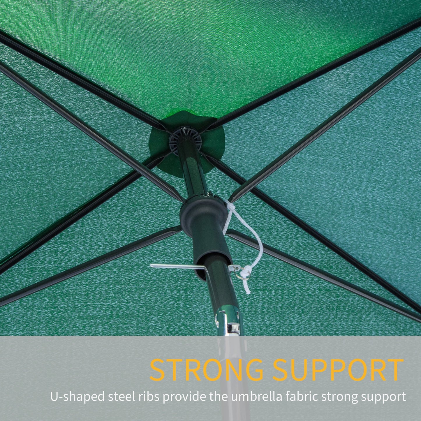 Garden Parasol Umbrella, Outdoor Market Table Umbrella with Ruffles & Aluminium Pole