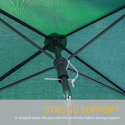 Garden Parasol Umbrella, Outdoor Market Table Umbrella with Ruffles & Aluminium Pole