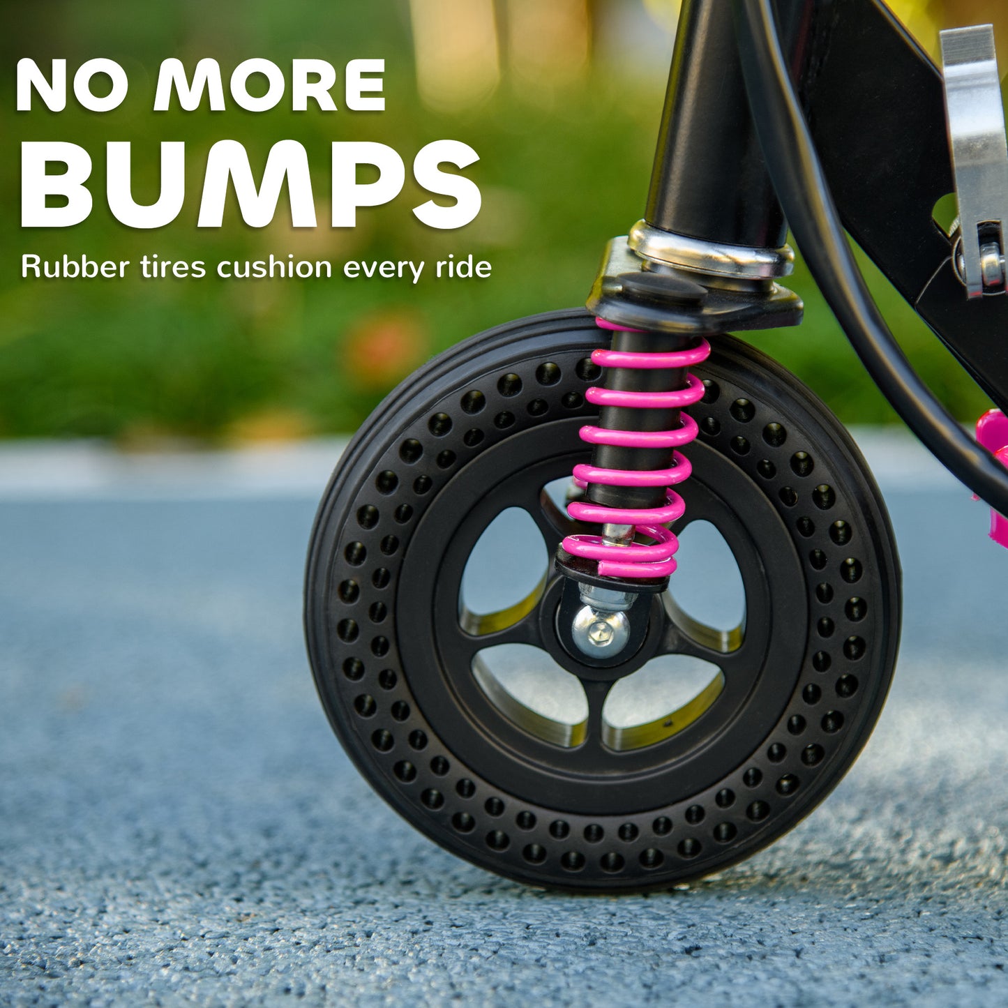 Steel Ride on Powered Scooter, Folding E-Scooter with Warning Bell, 15km/h Maximum Speed, for 6-14 Years Old, Pink