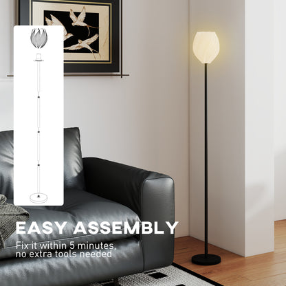 Flower Floor Lamp for Living Room, 3D Printed Modern Standing Lamp with Rose Shade & Foot Switch