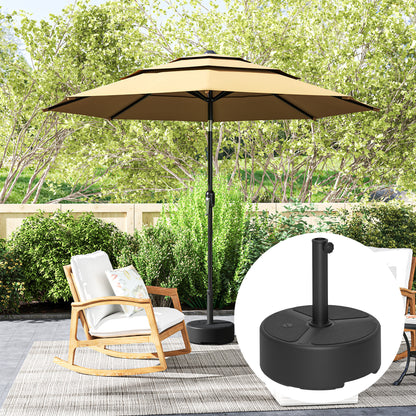 Round Garden Parasol Base, Garden Umbrella Stand Heavy Duty Parasol Base, Filled Up to 20kg with Stand or 18kg