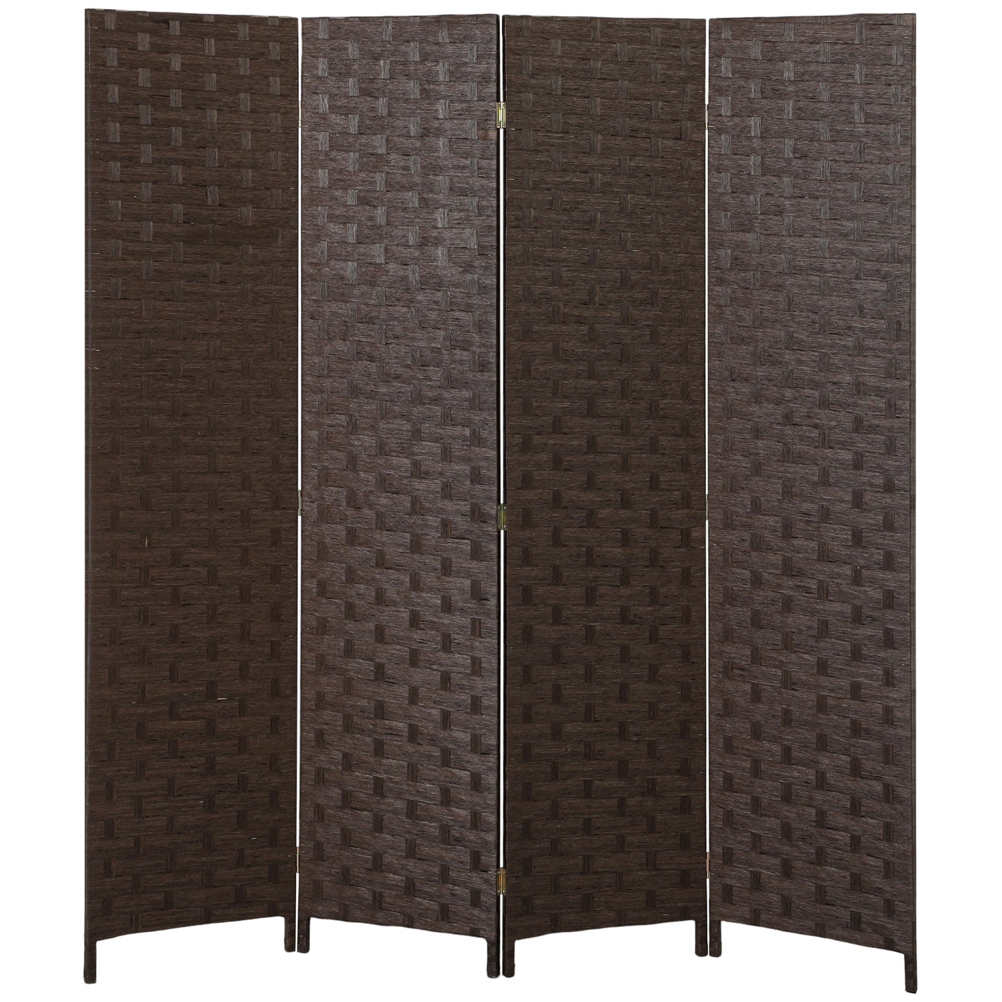 Wave Fibre Freestanding Folding Privacy Screen Panels, Room Divider, Dark Brown