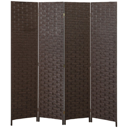 Wave Fibre Freestanding Folding Privacy Screen Panels, Room Divider, Dark Brown