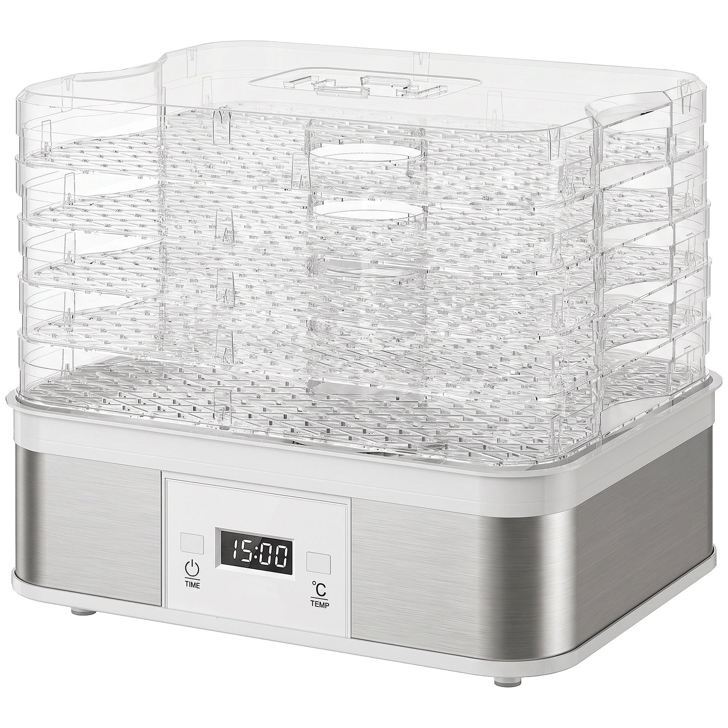 5 Tier Food Dehydrator, 245W Stainless Steel Food Dryer Machine with Adjustable Temperature