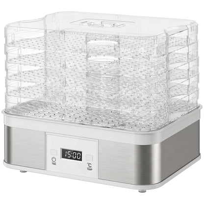 5 Tier Food Dehydrator, 245W Stainless Steel Food Dryer Machine with Adjustable Temperature