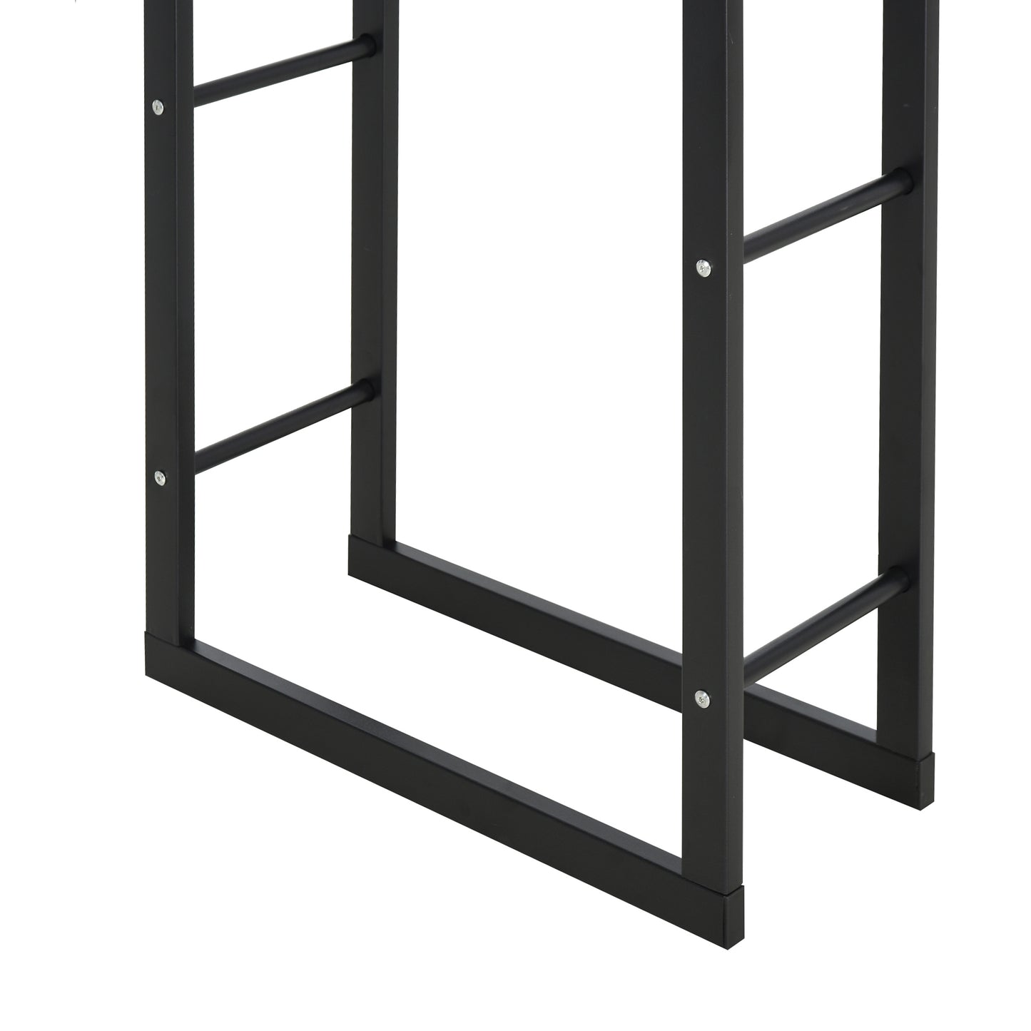 Metal Firewood Log Holder Tall Firewood Rack Indoor Outdoor Fireplace Wood Storage Shelf with Side Rails, Rust-Resistant