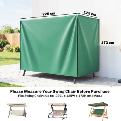 220 x 125cm Three-Seater Swing Chair Protective Cover - Green