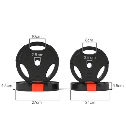Weight Plates Set, with Two 5kg and Two 2.5kg weights, Black