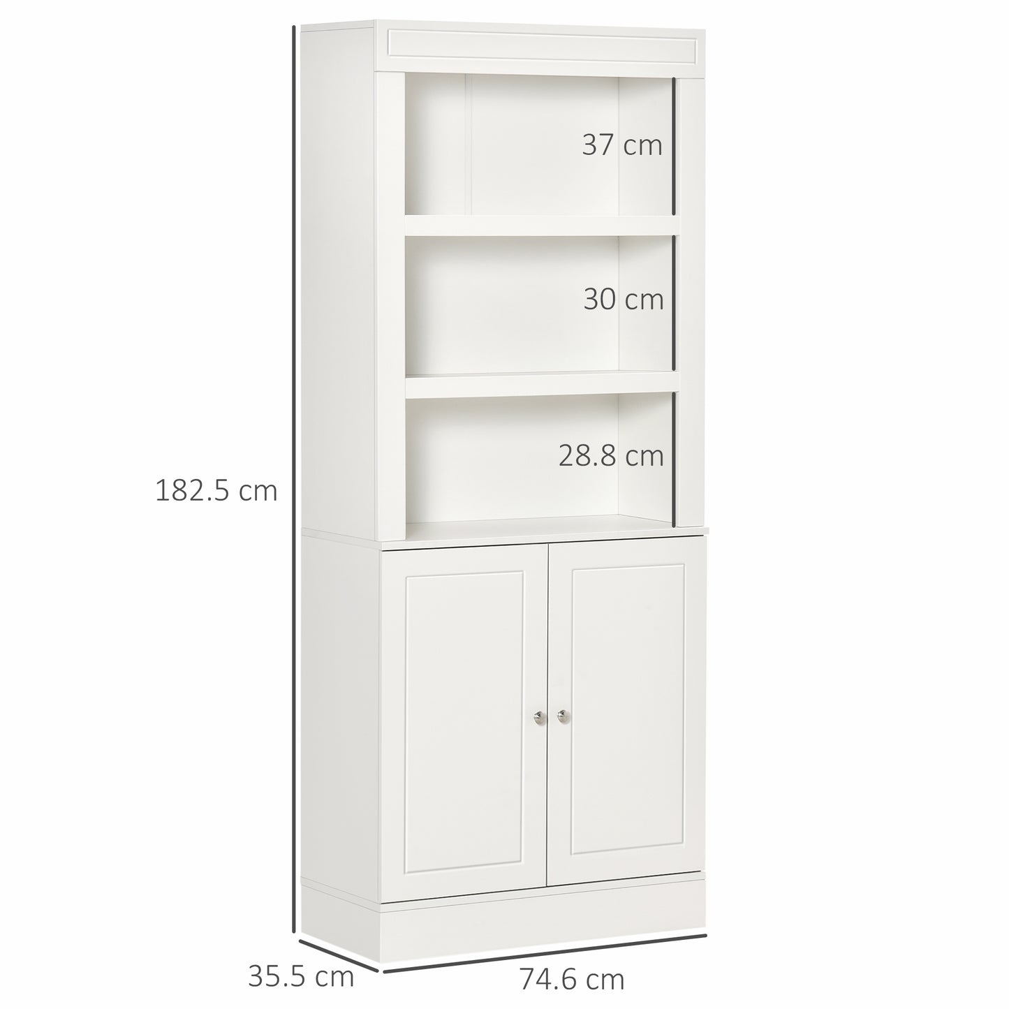Kitchen Cupboard with 6-tier Shelving, Freestanding Storage Cabinet Sideboard