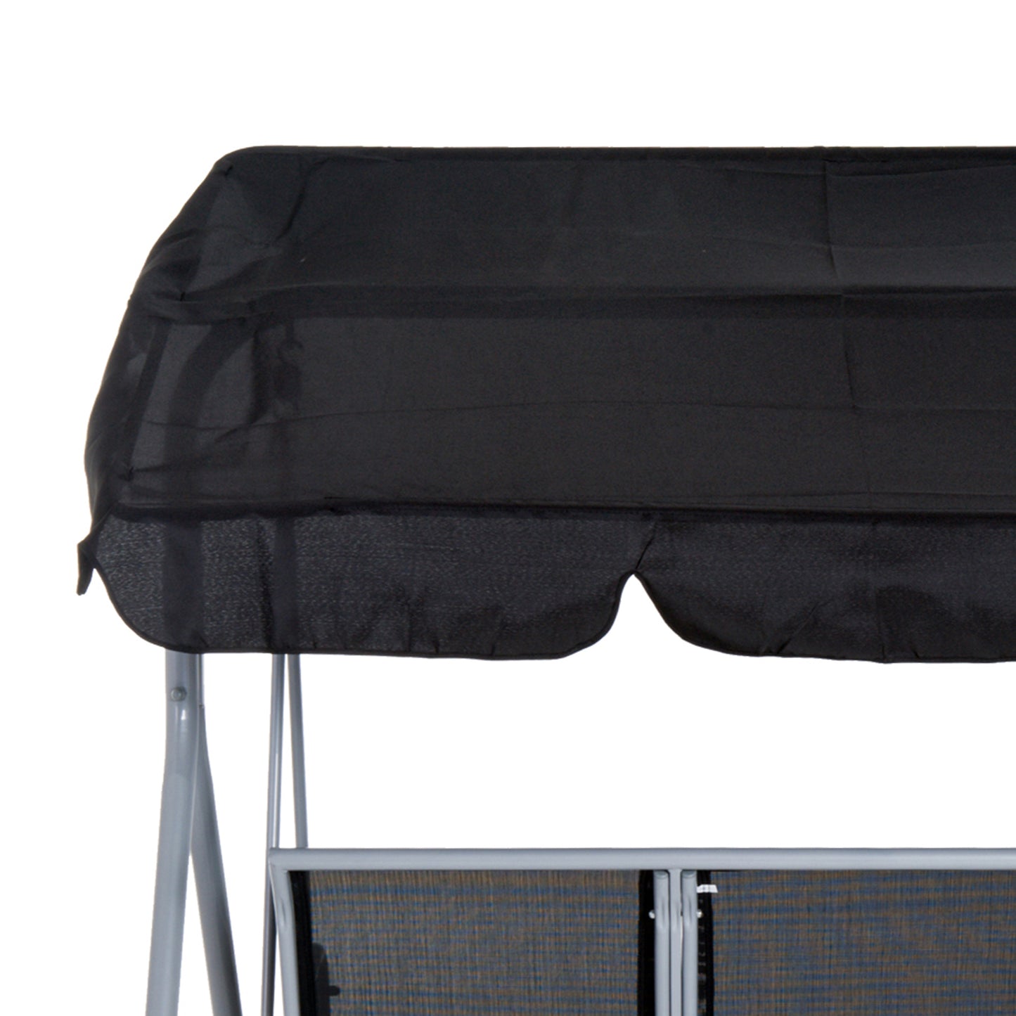 Outdoor 3-Seater Swing Chair-Black
