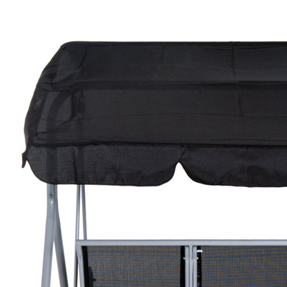 Outdoor 3-Seater Swing Chair-Black