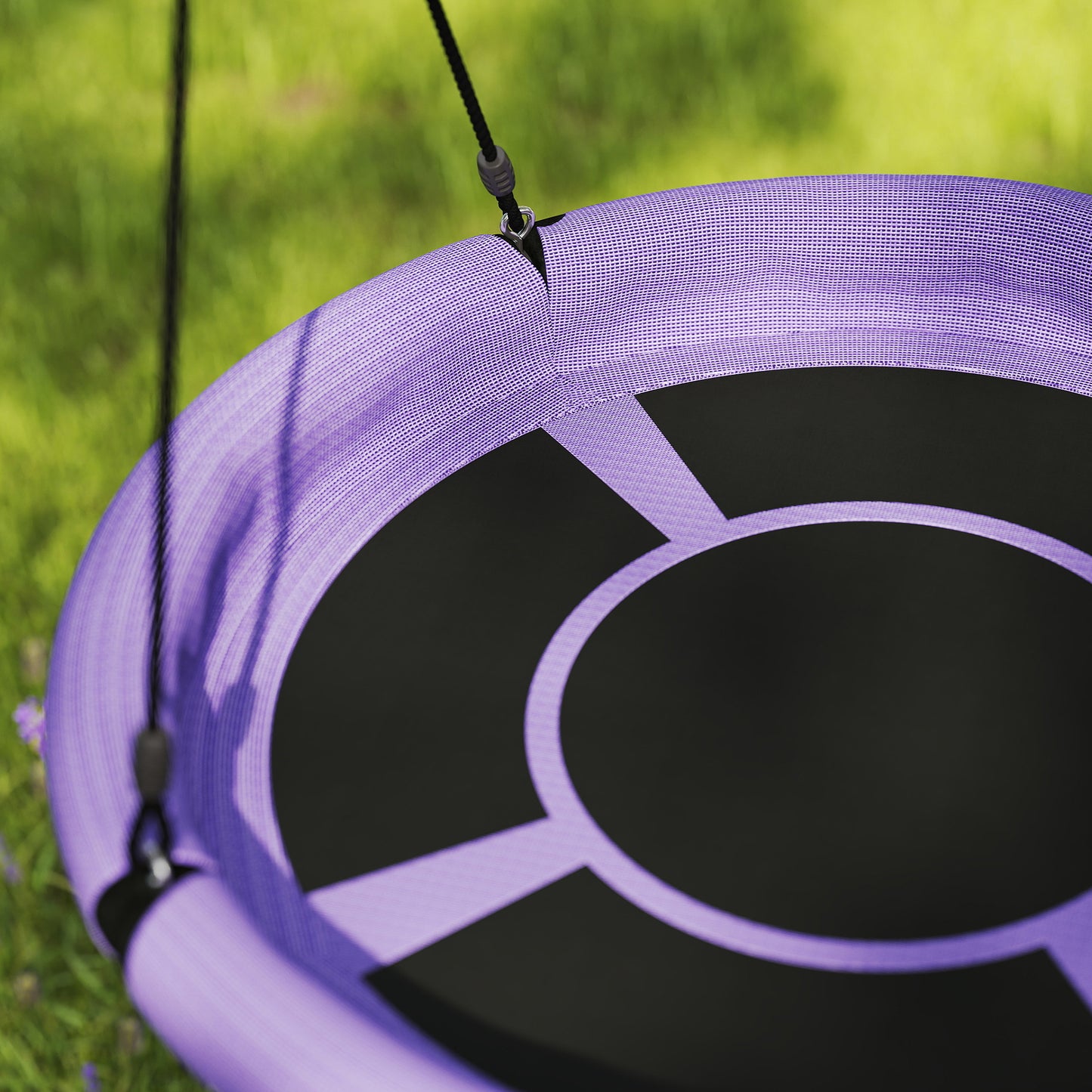 100cm Diameter Nest Seat for Kids with Height Adjustable Hanging Ropes for Outdoor, Playground, Garden, Purple
