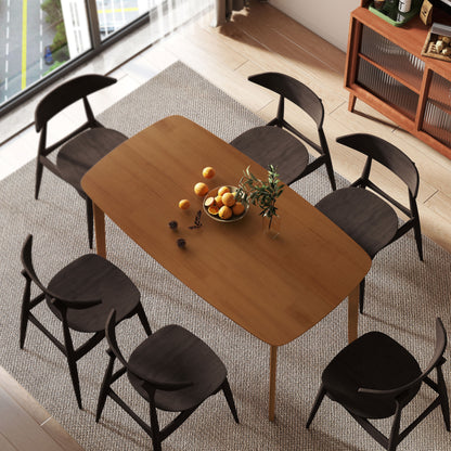 Pine Wood Rectangular Dining Table - Light Brown