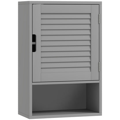 Bathroom Cabinet, Wall Mounted Storage Cabinet with Adjustable Shelves, 40 x 20 x 60 cm, Grey