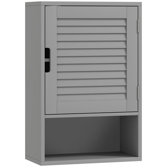 Bathroom Cabinet, Wall Mounted Storage Cabinet with Adjustable Shelves, 40 x 20 x 60 cm, Grey